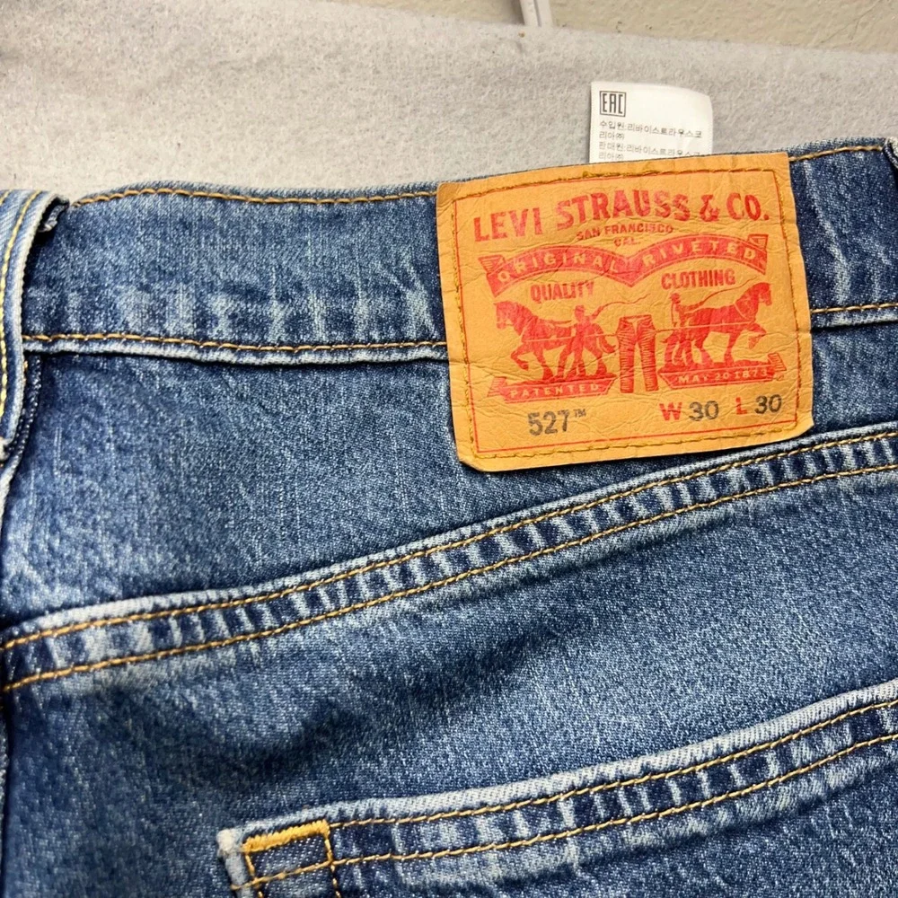 Levis 527 Slim Bootcut Jeans Mens W30 L30 Medium Wash Blue Denim 05527-0655